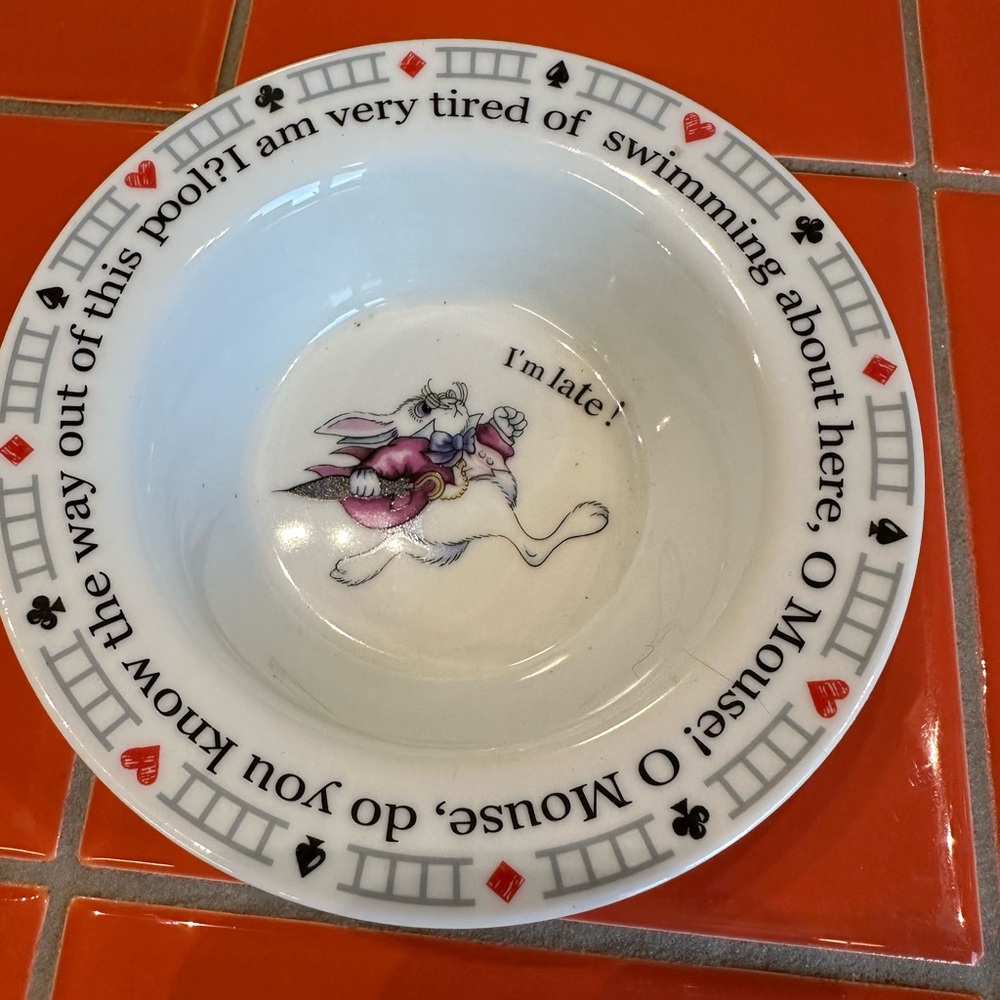 Alice in Wonderland White Rabbit Bowl